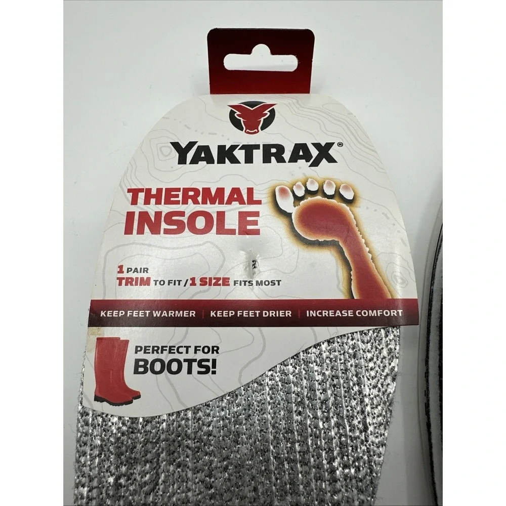 Lot 2 Yaktrax Thermal Insole Heat Rated to -13° Warm One Size Trim To‎ Fit NWT